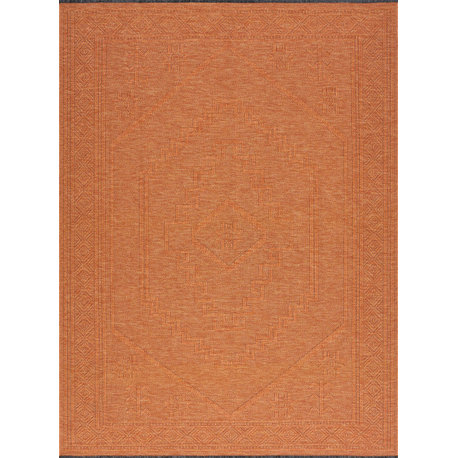 Amina Transitional Moroccan Orange Copper Indoor Rectangle Area Rug 8x10