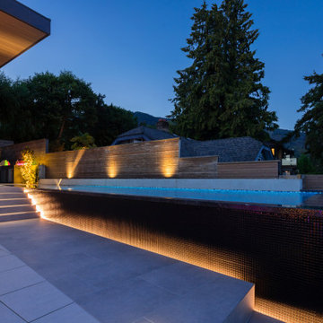 Black Glass Tiled Infinity Edge Pool