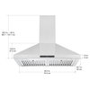 30" Convertible Wall Mount Pyramid Range Hood