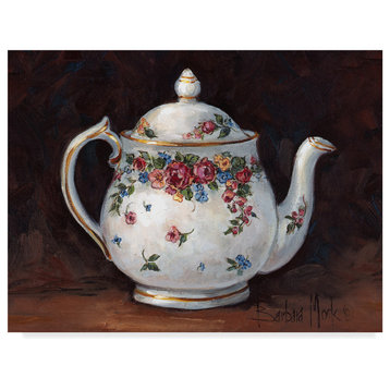 Barbara Mock 'Mixed Blossom Teapot' Canvas Art