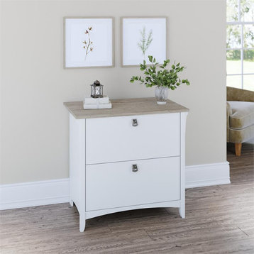 Bush Furniture Salinas 2 Drawer File Cabinet in White/Shiplap Gray