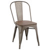 Tradd Metal and Wood Bistro Side Chairs, Set of 2, Distressed