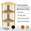 Corner Folding Bookcase, Easy Assembly Bookshelf. 51", Natural