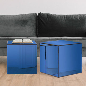 Modern Glass and Lucite Side End Tables