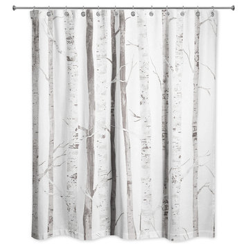 White Birch Trees 71x74 Shower Curtain