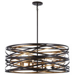 Minka Lavery - Vortic Flow Pendant, Dark Bronze and Mosaic Gold Inte - Stylish and bold. Make an illuminating statement with this fixture. An ideal lighting fixture for your home.