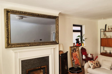 Inspiration for a large traditional living room in Other with beige walls.