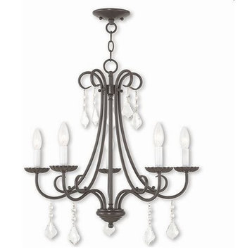 Traditional French Country Five Light Chandelier-English Bronze Finish
