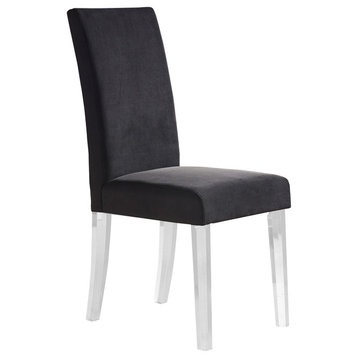 Dalia Modern and Contemporary Dining Chair, Acrylic, Black