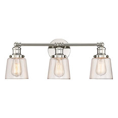 Bath 3 Light Polished Nickel With Amber