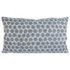 Blue Ikat Dots Lumbar Pillow, With Feather/Down Insert