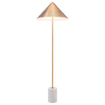Flare Floor Lamp Gold and White