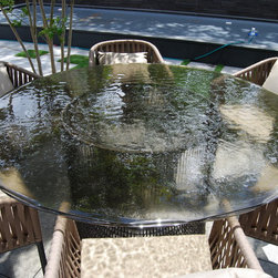 Smokey Layered Glass Table Top - Table Tops And Bases