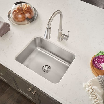 Lustertone Classic Stainless Steel Single Bowl Undermount Sink with Perfect Drai