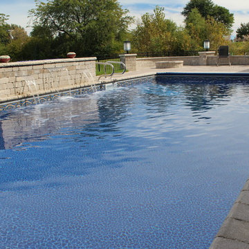 Rectangle Pool with Polymer Walls and a Vinyl Liner + Coverstar Automatic Cover