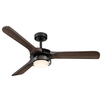 52 in Modern Industrial Ceiling Fan with Integrated Light Kit and Remote Control