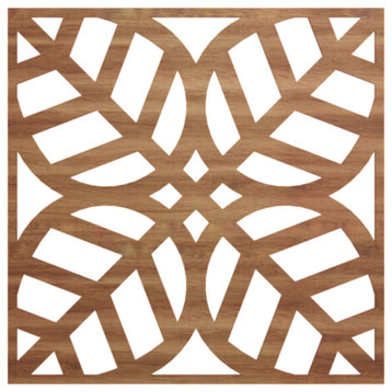 Medium Garland Decorative Fretwork Wood Wall Panels, Walnut