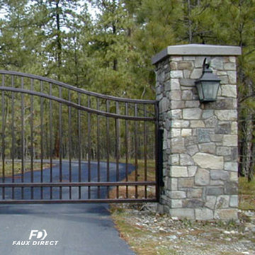Entry Gate with Faux Stone Posts