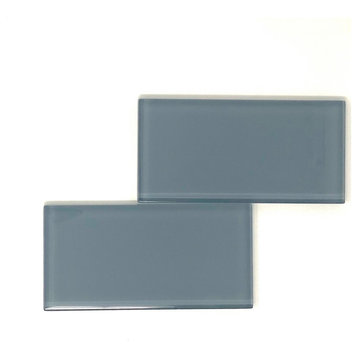 3 X 6 Ocean Blue Glass Subway Tile - Rainbow Series