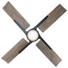 Cervantes 4-Blade Smart Ceiling Fan 56" Matte Black Dark Walnut, 3000K LED Kit