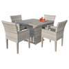 Fairmont Square Dining Table with 4 Chairs, Without Cushions
