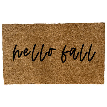 Nickel Designs hello fall Doormat, 18" x 30" inches, Black, Hand-painted