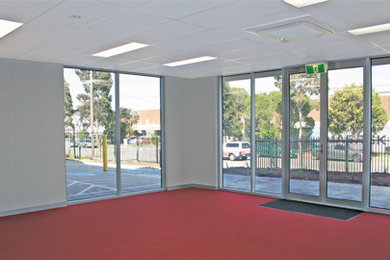 This is an example of a modern hallway in Melbourne.