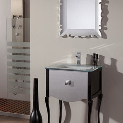 Fresca Platinum Viena Glossy Silver-Black 24" Bathroom Vanity - Bathroom Vanities And Sink Consoles