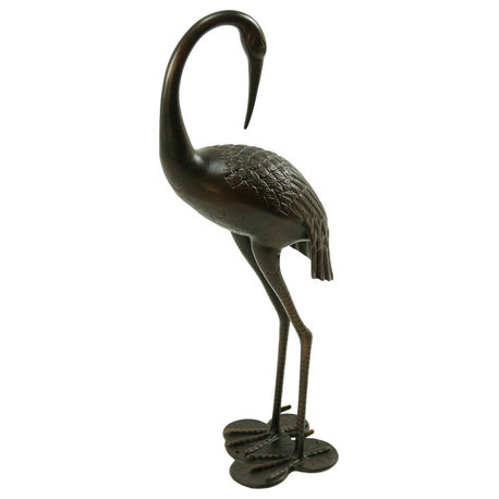 Scarlet Outdoor 39 Inch Cast Aluminum Crane Statue