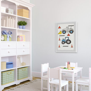 "Little Monster Trucks" Framed Painting Print