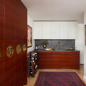A Sculpted Kitchen in Warm Woods