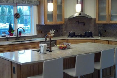 Elegant kitchen photo in Boston