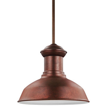One Light Outdoor Pendant-Weathered Copper Finish-Incandescent Lamping Type