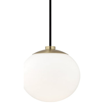 Mitzi by Hudson Valley Estee 1-Light Pendant, Aged Brass, H134701-AGB