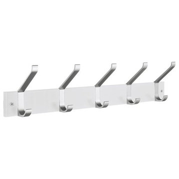 Decorative Hooks For The Home, White Wood and Satin Aluminum
