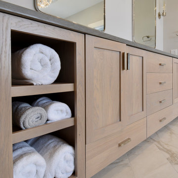 Wire Brushed White Oak Vanity, Milford CT