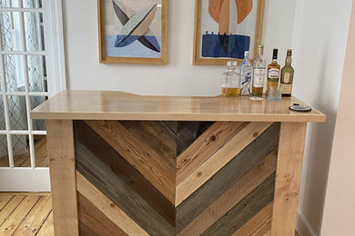 Reclaimed Wood Accents Home Bar