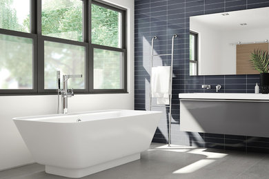 This is an example of a modern bathroom in Indianapolis.