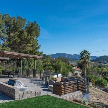 Paver patio overlooking Agoura Hills