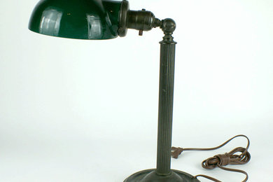 Brass Lamp with Emeralite Shade