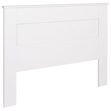 Pemberly Row Traditional Wood Queen Flat Panel Headboard in White