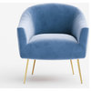Omax Decor Julia Velvet Accent Armchair, Light Blue