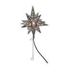 Tin Moravian Star Light Tree Topper, Pewter