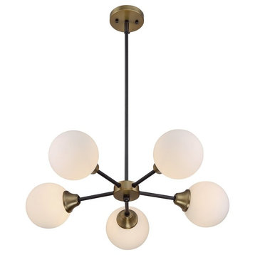 Trade Winds Marcia 5-Light Chandelier in English Bronze and Warm Brass
