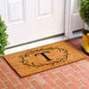 Calloway Mills Rustic Leaf Vine Monogrammed Doormat, 36"x72", Letter T