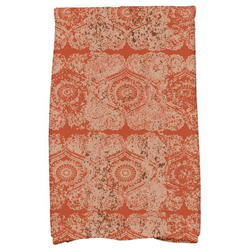 Patina Geometric Print Hand Towel, Orange/Rust