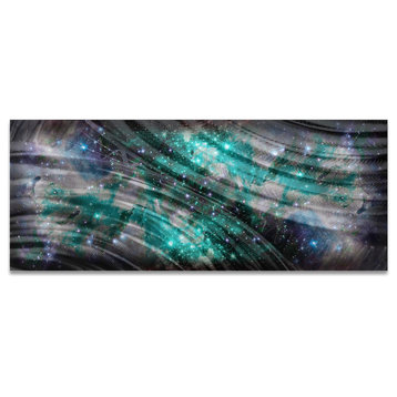 Original Abstract Art 'Cosmic Chill', Artistic Nebula Decor, 48"x19"