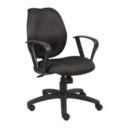 Black Mid Back Fabric Task Office Chair - Office Chairs