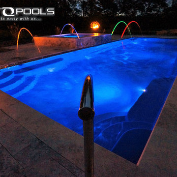 Fiberglass Pool 16' x 41' with 9' x 9' Spa