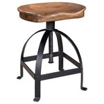 Coast to Coast Imports - Adjustable Stool - Perch atop the Manna Brown mango wood seat and you will be amazed at the coziness you will find in the gently curved saddle shape.  Too low for your counter or perhaps too high?  Not a problem for this stylish stool.  Simply adjust the height with a turn or two and find your perfect comfort level.  Sweet!